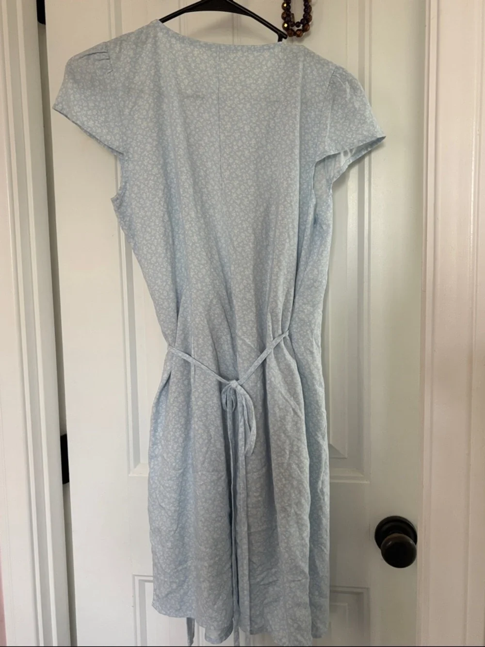 Brandy Melville Light Blue Floral Wrap Dress